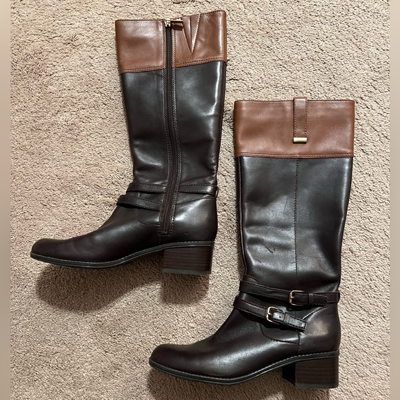 Bandolino Brown and Black Heeled Boots - Picture 2 of 3